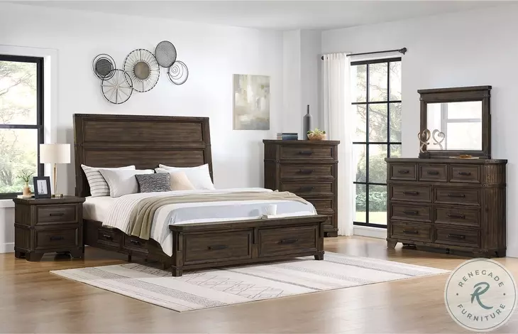 Canyon Ridge Charcoal Queen Storage Panel Bed