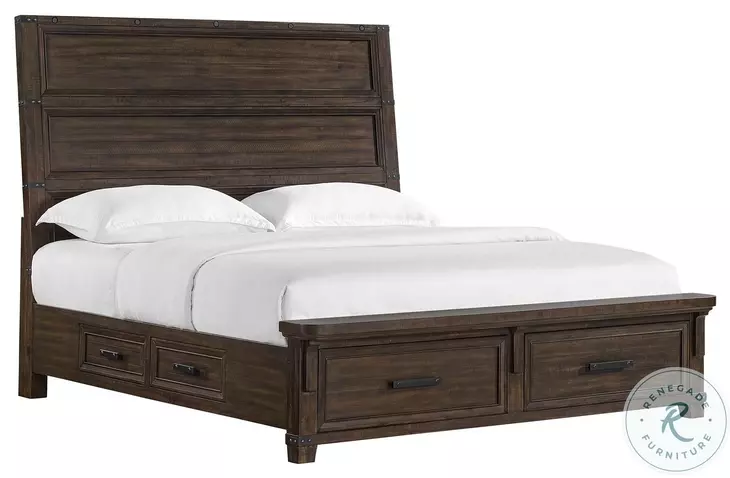 Canyon Ridge Charcoal King Storage Panel Bed