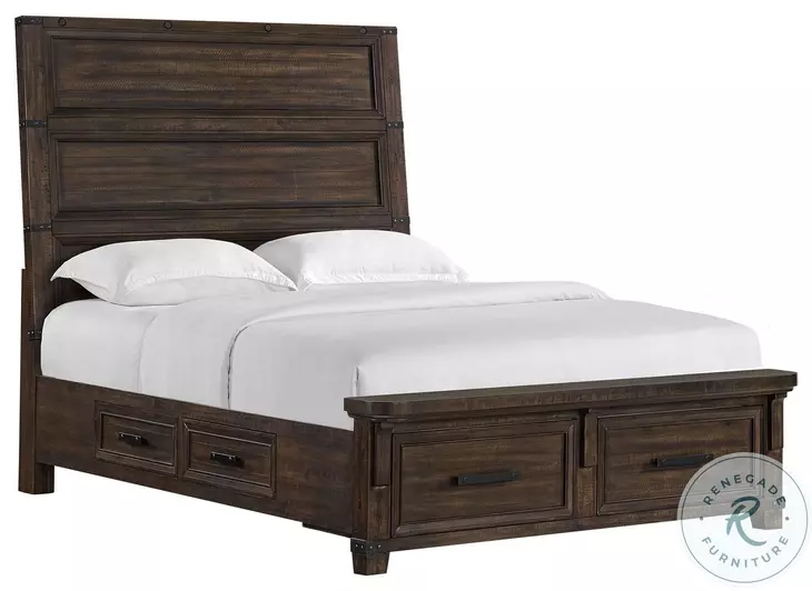 Canyon Ridge Charcoal Queen Storage Panel Bed