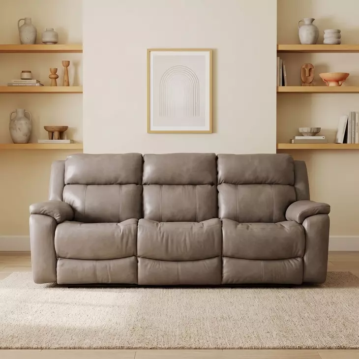 ◯Content by Conran オットマン Colton Fresca Cobblestone Leather Zero Gravity Power Reclining