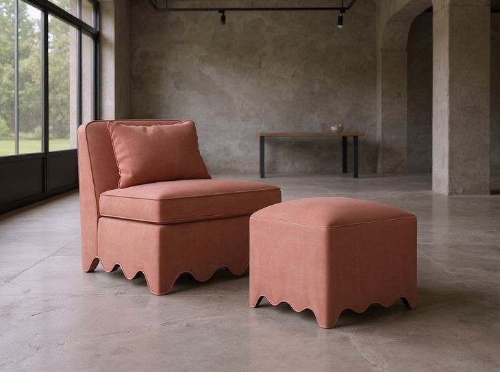 Lowry Dusty Rose Square Ottoman