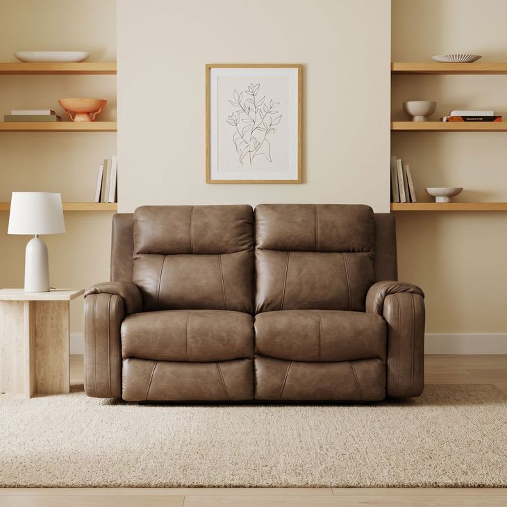 Contour Cocoa 60" Power Reclining Loveseat with Power Headrest and USB Charging