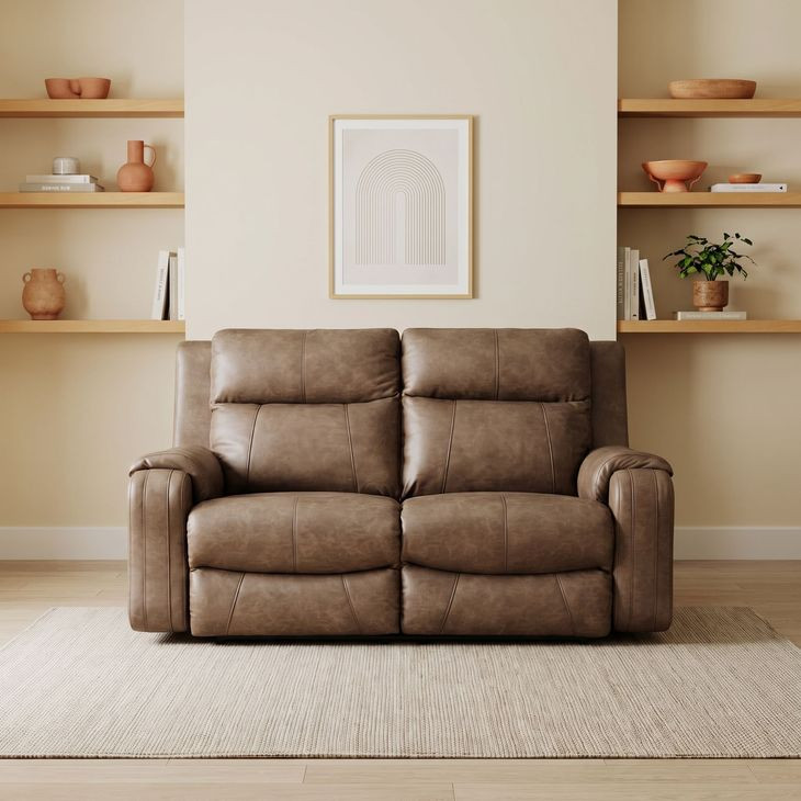 Contour Cocoa 60" Power Reclining Loveseat with Power Headrest and USB Charging