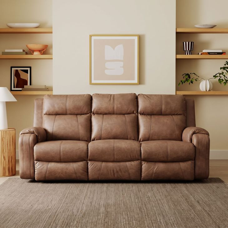Contour Cocoa 83" Power Reclining Sofa with Power Headrest and USB Charging