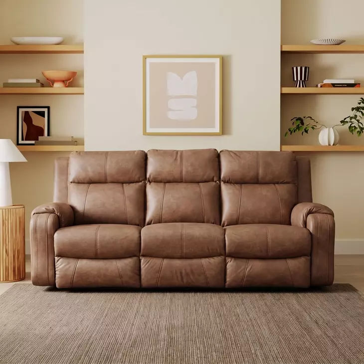 Contour Cocoa 83" Power Reclining Sofa with Power Headrest and USB Charging