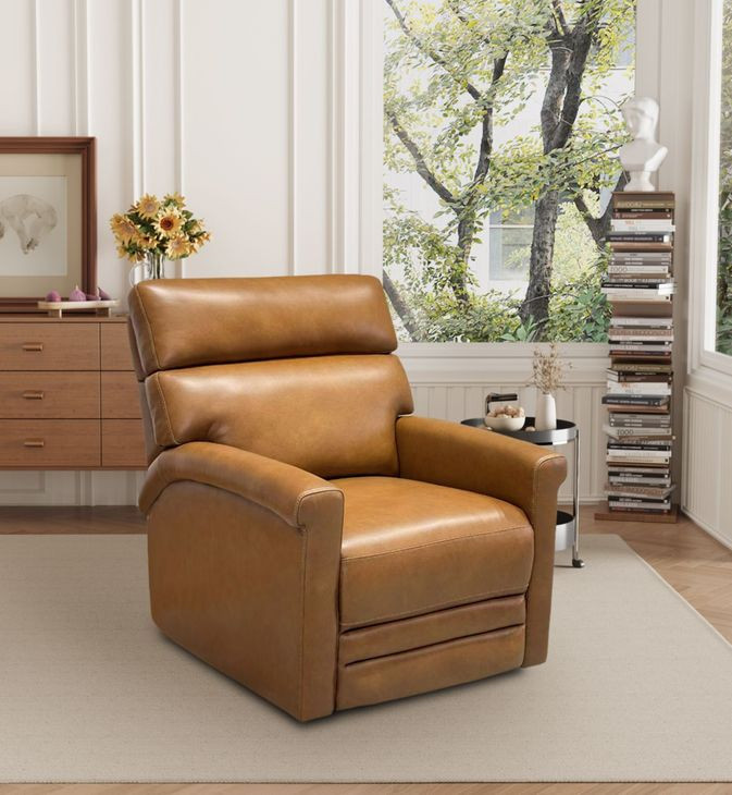 Corbyn Elwood Saddle Leather Power Recliner with Power Headrest and USB Charging