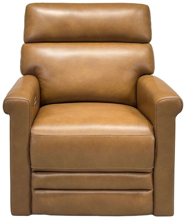 Corbyn Elwood Saddle Leather Power Recliner with Power Headrest and USB Charging