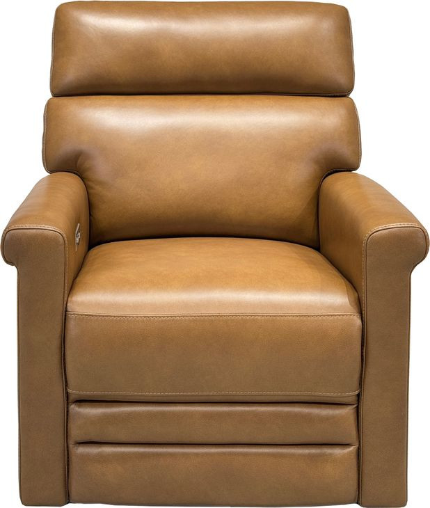 Corbyn Elwood Saddle Leather Power Recliner with Power Headrest and USB Charging