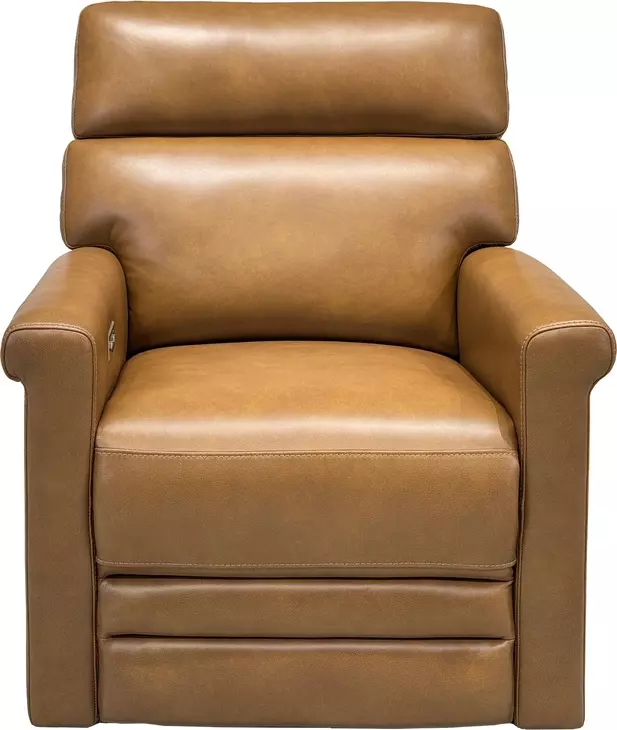 Corbyn Elwood Saddle Leather Power Recliner with Power Headrest and USB Charging