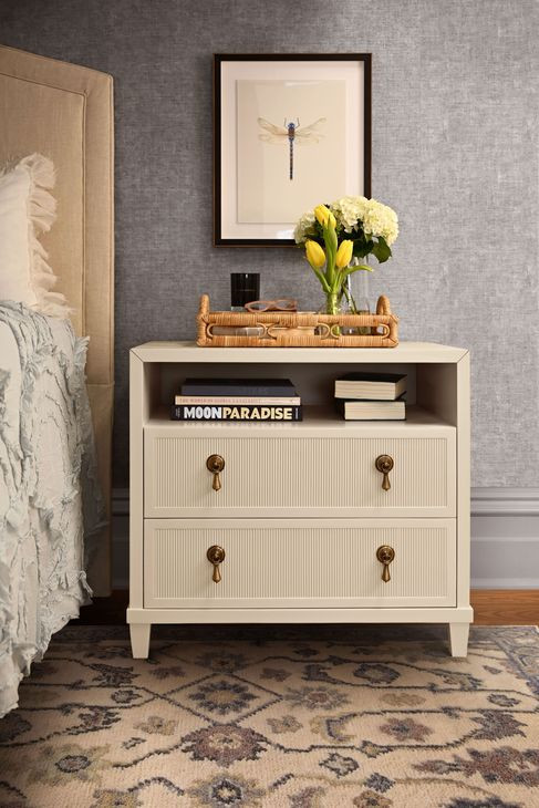 Corine Antique White Rectangular Side Table