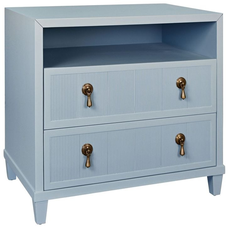 Corine Light Blue Rectangular Side Table