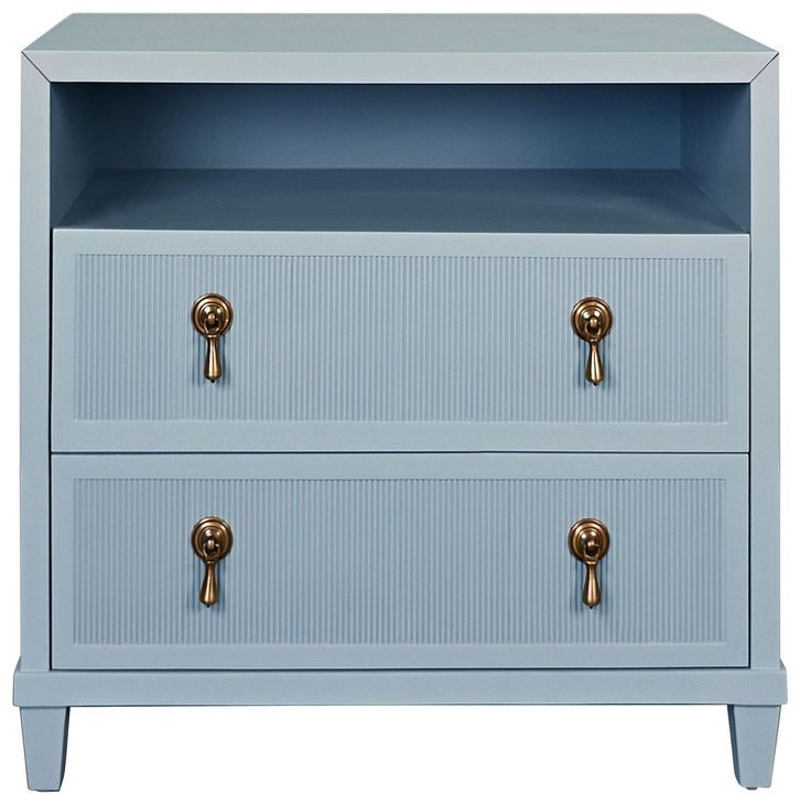 Corine Light Blue Rectangular Side Table