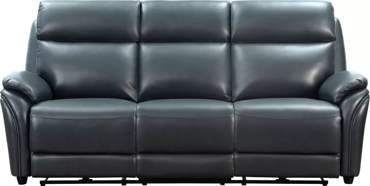 Corry Pretty G Dark Blue Leather 87" Power Reclining Sofa with Power Lumbar and USB Charging