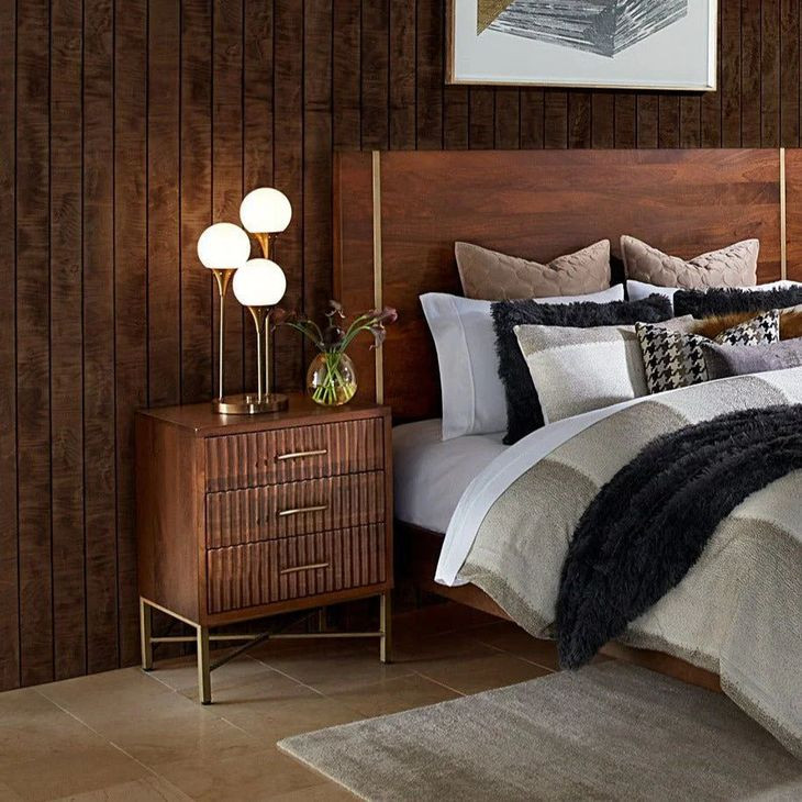 Manhattan Light Walnut 3 Drawer Nightstand