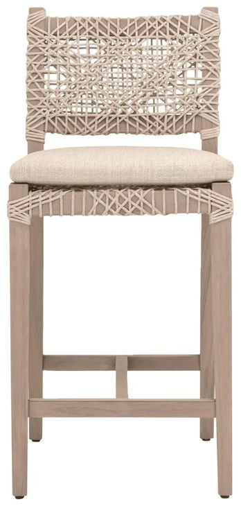 Costa Beige Performance Fabric Outdoor Counter Height Stool