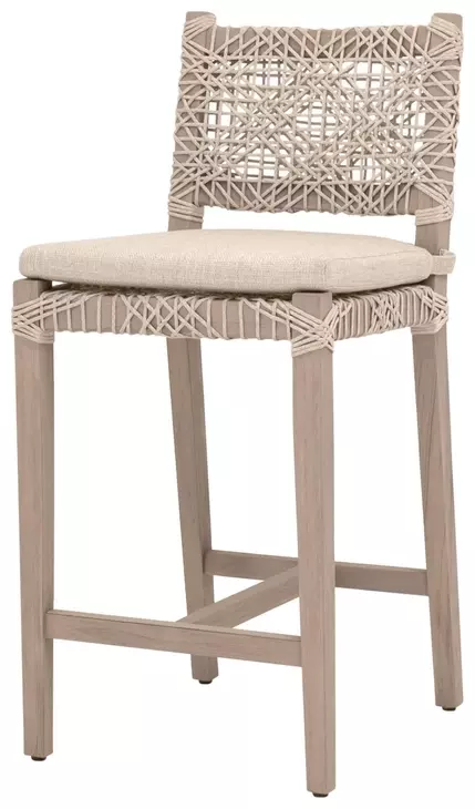 Costa Beige Performance Fabric Outdoor Counter Height Stool