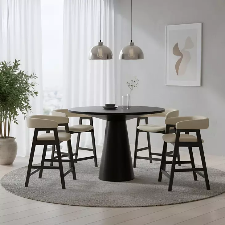 Cove Vintage Black 48" Round Counter Height Dining Table