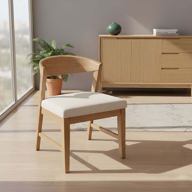 Cove White Upholstered Wood Back Side Chair Set of 2