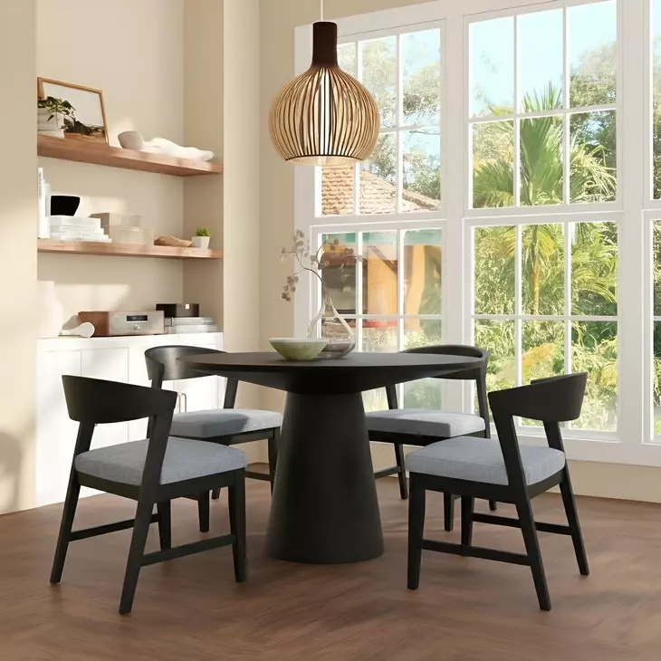Cove Gray Upholstered Wood Back Side Chair Set of 2