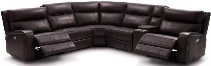 Cozy Chocolate Leather Reclining Sectional