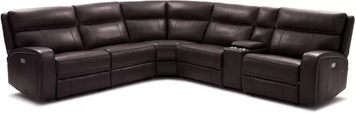 Cozy Chocolate Leather Reclining Sectional