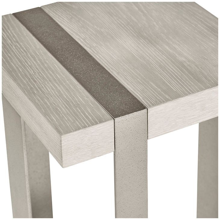 Tempo Larza and Satin Nickel Square Accent Table