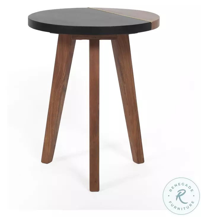 Caspian Natural Matte Accent Round End Table
