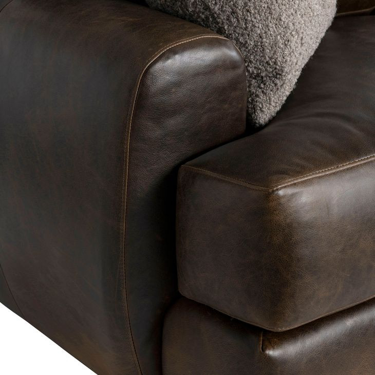 Cameron Brown Leather Upholstered Swivel Chair