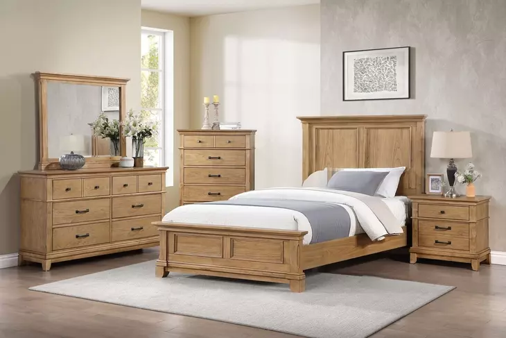 Sunstone Natural Full Panel Bed