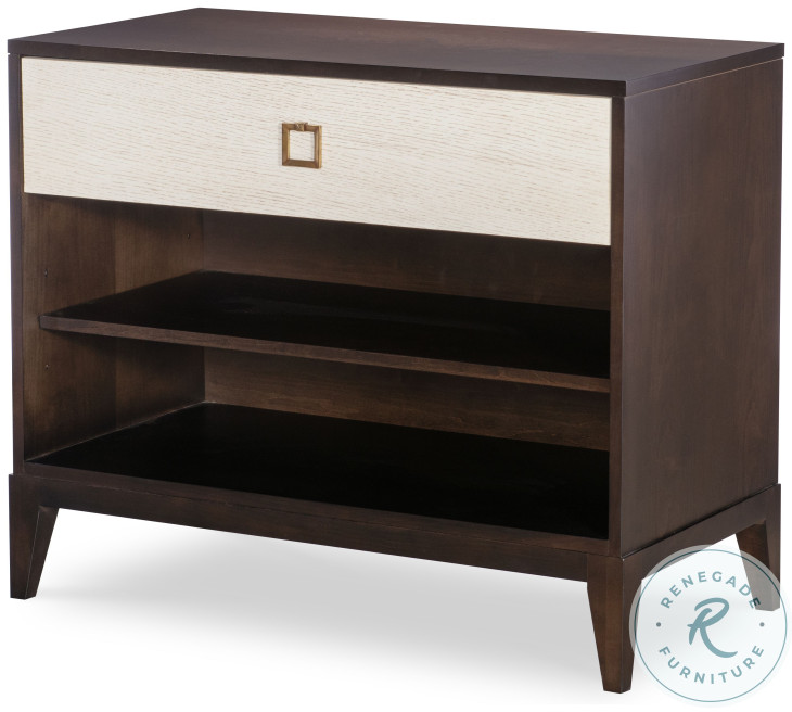 Details Case Charbrown And Coconut 1 Drawer Large Nightstand