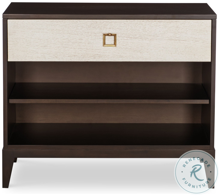 Details Case Charbrown And Coconut 1 Drawer Large Nightstand