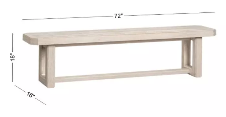 Carlson Washed Linen Backless Dining Bench