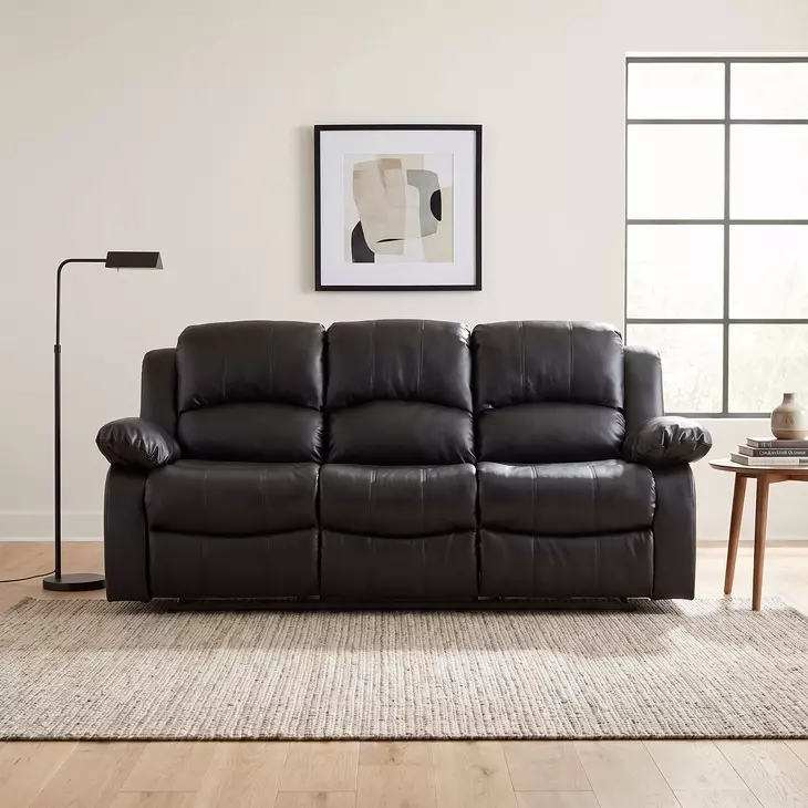 Cranley Black 83" Double Reclining Sofa
