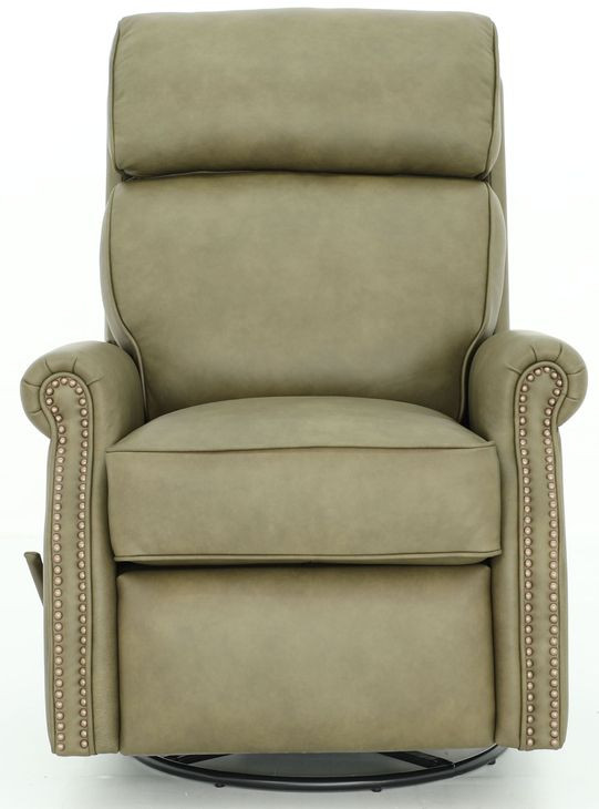 Crews Oasis Olive Leather Swivel Glider Recliner