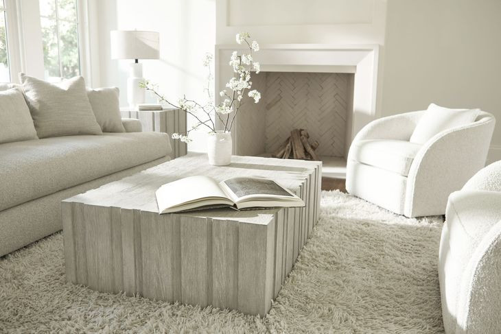 Tempo Beige Rectangular Cocktail Table with Casters