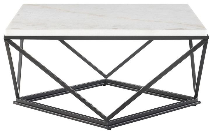 Conner Black And White Marble Top Square Coffee Table