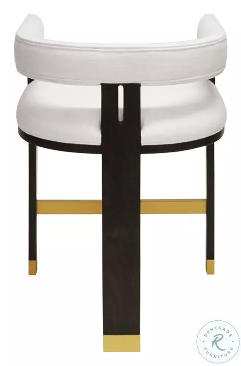 Cruise Dark Espresso Oak And White Linen Accent Counter Height Stool