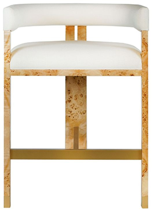 Cruise Brown and White Performance Fabric Counter Height Stool