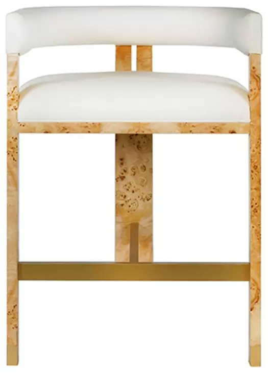 Cruise Brown and White Performance Fabric Counter Height Stool