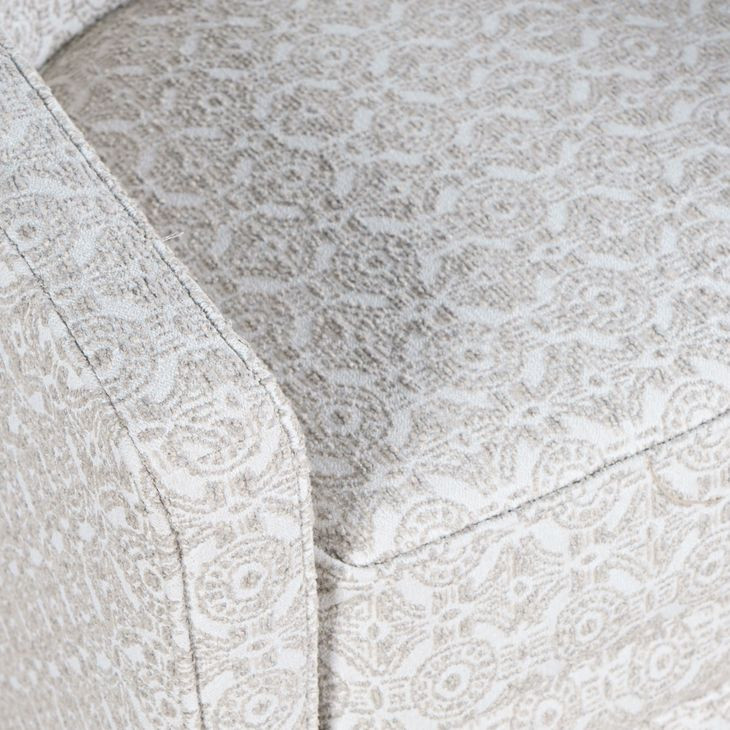 Barrett Beige Upholstered Swivel Accent Armchair