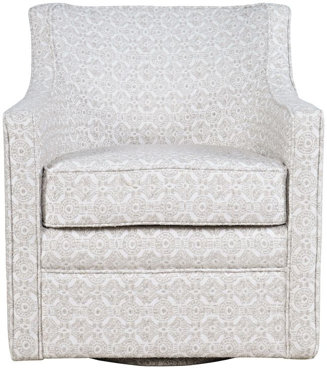Barrett Beige Upholstered Swivel Accent Armchair