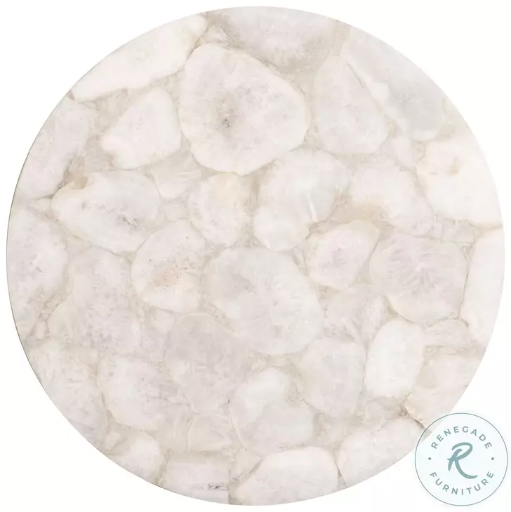 Shimla White Agate Marble And German Silver Occasional Table Set