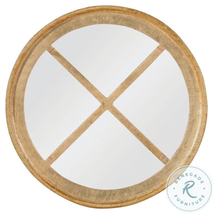 Logan Glass And Warm Gold Leaf Brass Round Drink Table