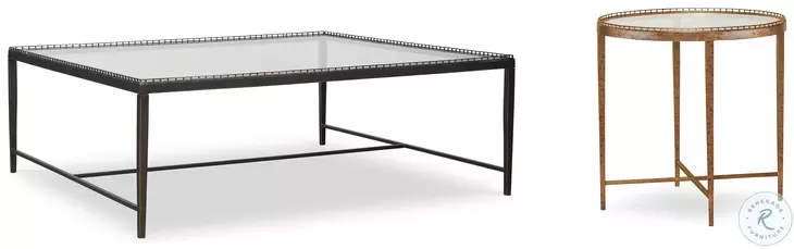 Logan Glass And Oil Rubbed Bronze Square Occasional Table Set