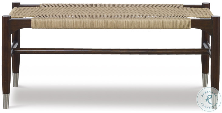 Tristan Sand And Mahogany Woven Bench