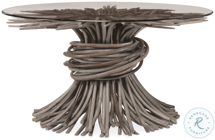 Knot Clear Glass And Grey 60" Dining Table