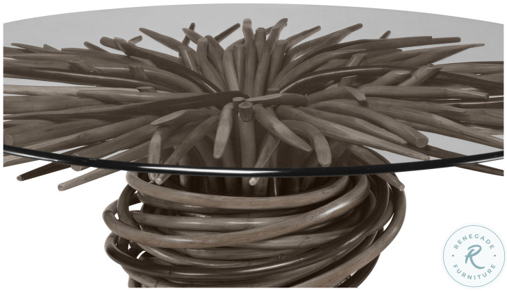 Knot Clear Glass And Grey 60" Dining Table