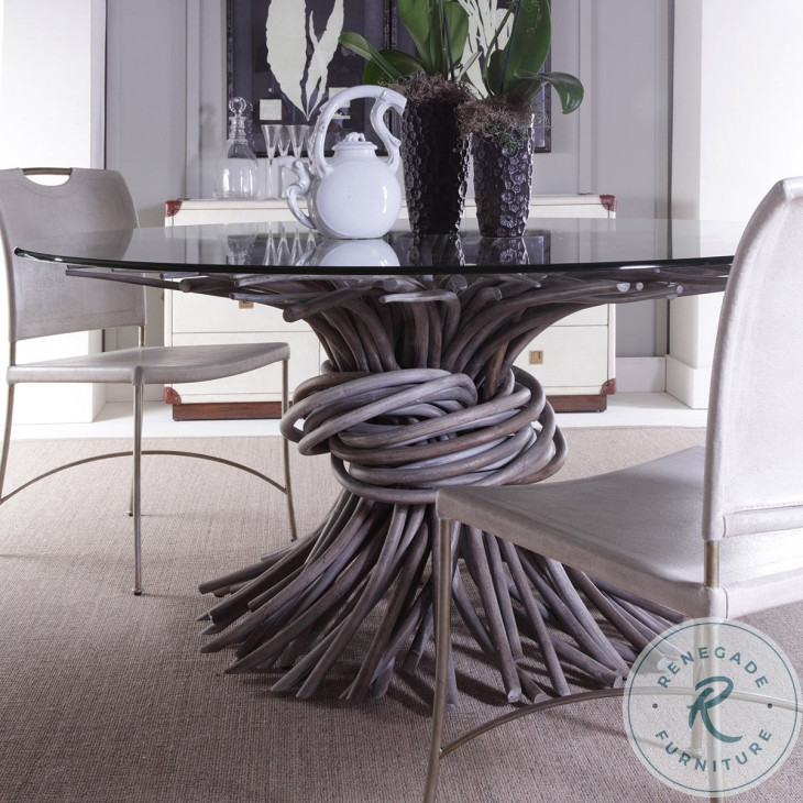 Knot Clear Glass And Grey 60" Dining Table