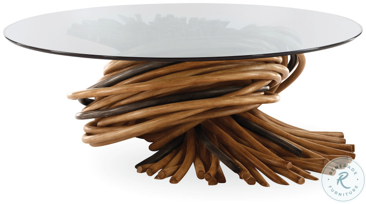 Knot Clear Glass And Natural Occasional Table Set