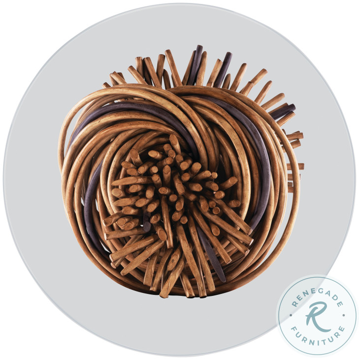 Knot Clear Glass And Natural Cocktail Table